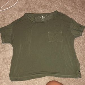 American Eagle Soft & Sexy Green Pocket Tee